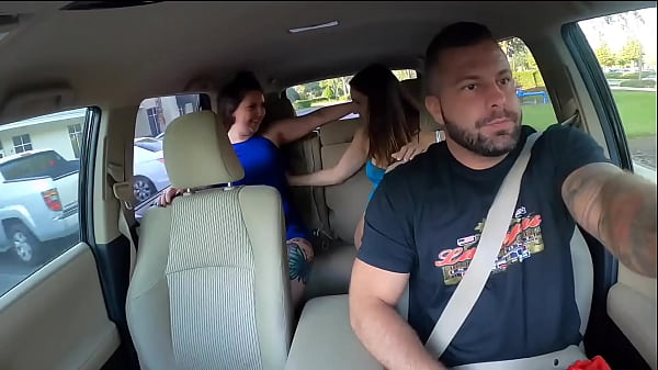 Step Sisters Seduce Handsome Uber Driver In Public