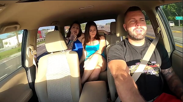 Step Sisters Seduce Handsome Uber Driver In Public