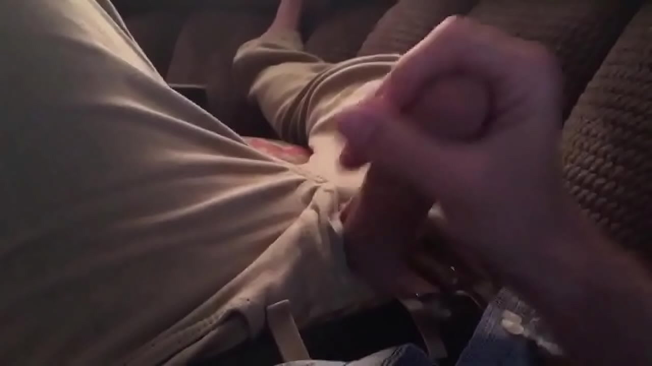 step Son mastubates on the couch next to