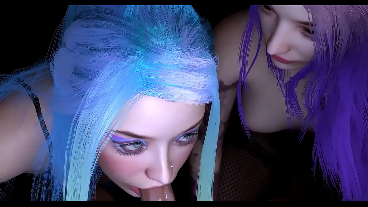 Two girls with brightly colored hair double blowjob : 3D Porn Sex Porn HD 4k - Vip.xpornhub.net