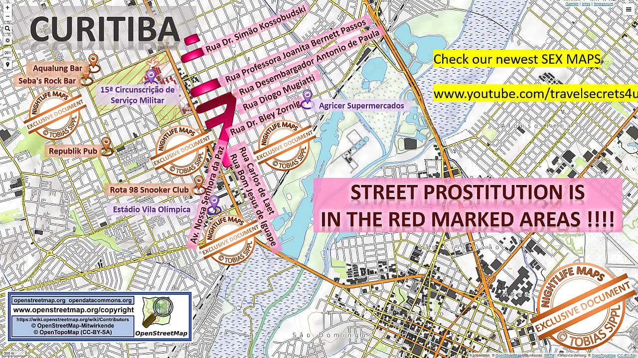 Curitiba, Brazil, Sex Map, Street Prostitution Map, Massage Parlours, Brothels, Whores, Escort, Callgirls, Bordell, Freelancer, Streetworker, Prostitutes