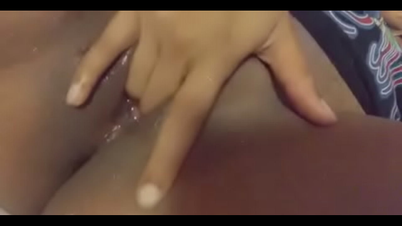 Amateur mixed ebony babe plays with her wet pussy