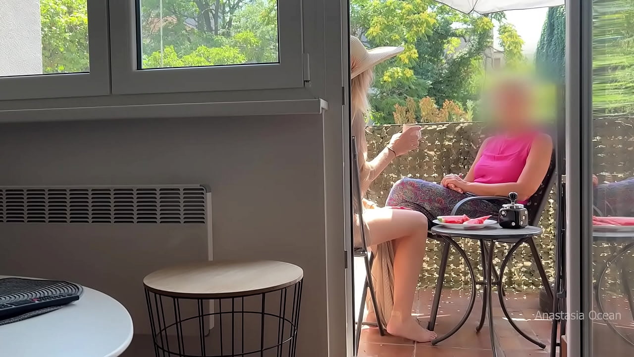 My husband is jerking off and cum in front of my stepmom a while we talk on balcony. XXX Videos Porn & Jav - PORN.9LOAD.COM