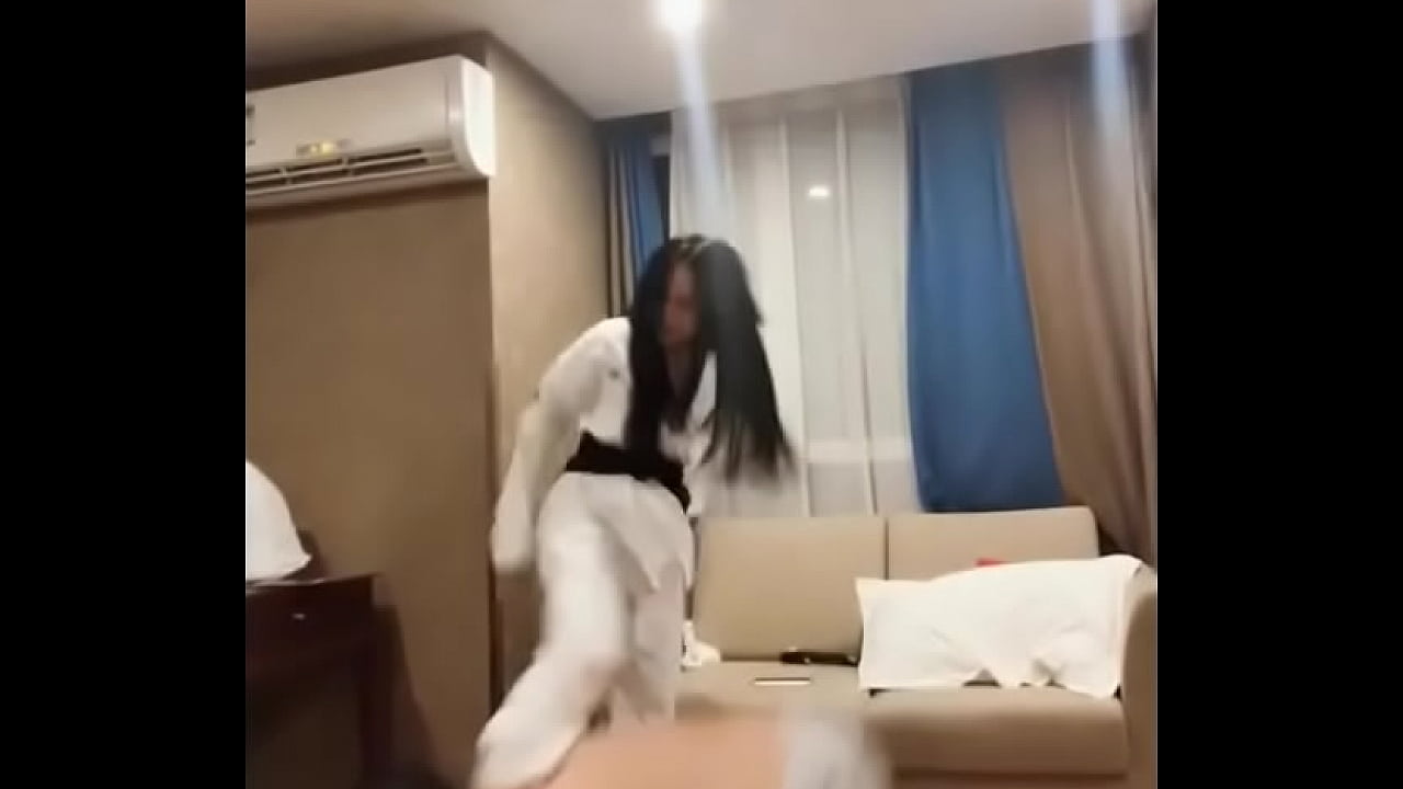 Female college student slave with double s taekwondo