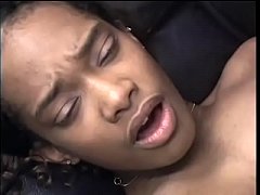  - Perky tit young hairy bush black girl Queen Black Cat loves a hard anal fuck from massive dick