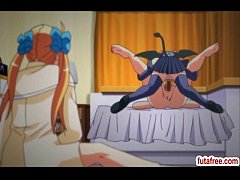  - Hentai babe banged hard by a horny futagirl