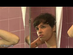  - Nude boy having fun stroking off in a bubble bath