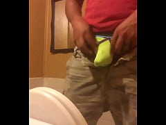  - Hot guy peeing big cock bathroom urinal spy