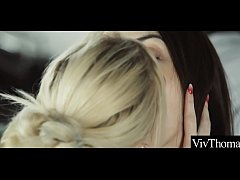  - Sexy blonde seduces inexperienced brunette and has her licking her hot wet pussy