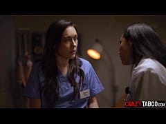  - Panic nurse Sinn Sage asked doctor Vicki Chase for the help and big ass Latina used her nurse