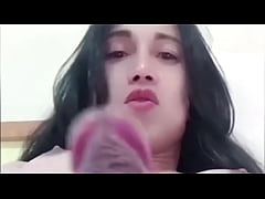  - gorgeous asian trans anairb jerking off her cock and cum