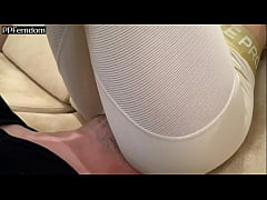  - Face Sitting in White Yoga Pants Full Weight Amateur Femdom - Face-Chair Slave Used