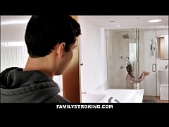  - Big Natural Tits Teen StepSister Caught And Fucked In Shower By StepBrother