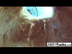  - Abigail carves a pumpkin then plays with herself