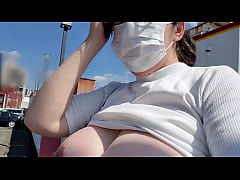  - A frustrated married woman masturbates with her legs open and her breasts exposed in an outdoor parking lot：The full video is→https://www.xvideos.red/channels/aika-frau