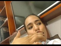  - Latina Shemale Blows a Load All Over Herself
