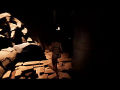  - An awakened statue in a tomb destroys Lara Croft's ass and pussy. 3D Animated