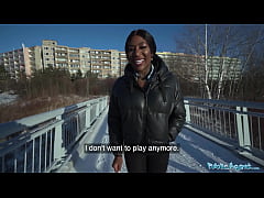  - Public Agent Josy Black shows her big beautiful black ass whilst riding a big fat dick