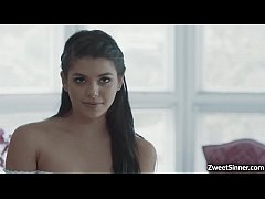  - Hot teen babysitter Gina Valentina toys her wet pussy while her horny boss is watching.She spreads her pussy for him and got fucked all over the room.