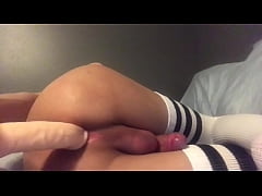  - Sissy femboy slut plays with dildo