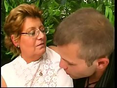  - Very fat lady gets her hairy cunt drilled by young dude