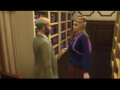  - Blonde Teen Having Fun with Old Guy (The Sims 4)