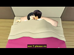  - Japanese Step-mom and virgin step-son share the same bed at the hotel room on a business trip