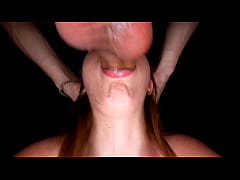  - Big dick fucked her tight THROAT and emptied his Balls into it