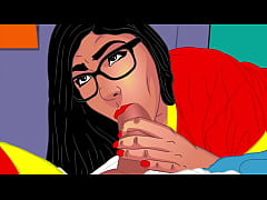  - Mia's perfect bubble butt bet and intense blowjob parody cartoon