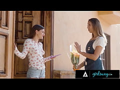  - GIRLSWAY - Beautiful Girl Has Her Pussy Fingered Hard By Her Crush After Offering Her Flowers