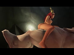  - Sexy redhead elf rides Ogre Cock | Warcraft Parody