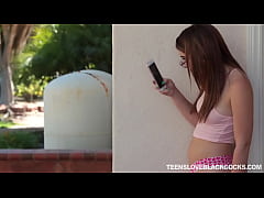  - Teen babe sucking visitors black cock