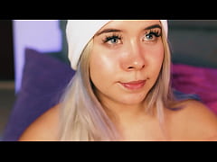  - Sexy blonde webcamer seduces you with her chubby naked body after her boyfriend creampied her pussy