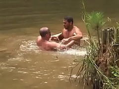  - After swimming in the lake the guy want to blow this hard cock