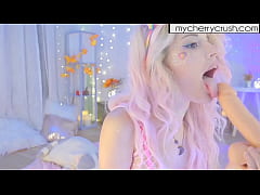  - cherry crush - Masturbating my hot pussy with glass toy   buttplug