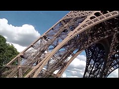  - Extreme sex by the Eiffel Tower in Paris France with a pretty girl and 2 guys