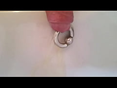  - Taking a piddle with a 8mm pierced prince albert