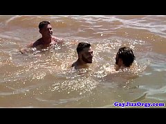  - Gaysex hunks suck cock at the river
