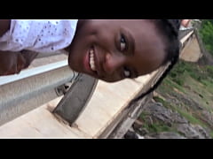  - Gorgeous ebony babe with perfect tits and ass touches and makes herself cum!