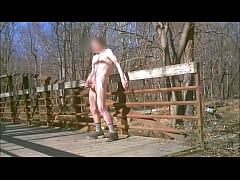  - Risky Public Path Bridge Naked JO Blurred Face From Nov 2103