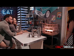  - Cute brunette teen Liz Jordan served perfect dinner for big dick boyfriend