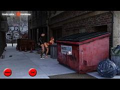  - I fuck a slut behind a trash can and cum on her ass. 3D animation hentai game Kink Maker