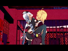  - Noelle and Shenhe and Aether intense sex&period; - Genshin Impact Hentai