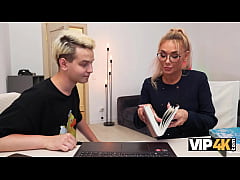  - VIP4K. MILF tutor came to the dormitory and had fun with 2 young cocks