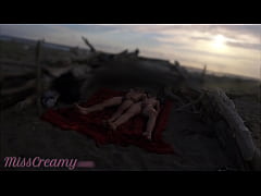  - Strangers caught my wife touching and masturbating my cock on a public nude beach with cumshot - MissCreamy