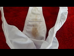  - calzon blanco recien usado / white used panties