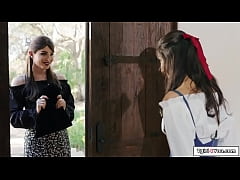  - Small tits tgirl Natalie Mars anal fisted by snow white girl