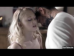  - Older guy takes a virginity of nervous tiny blonde teen