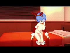 - Re:Zero Rem rides cock and gets a creampie for Christmas.