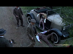  - Two horny chicks fucking with a stranger in the nature